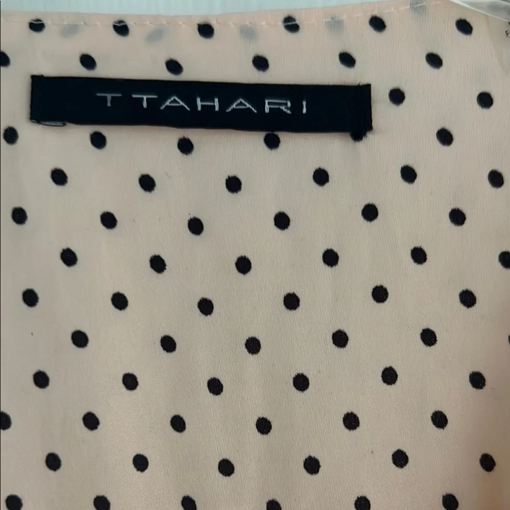 T Tahari Blouse - Cream with Black Dots - Picture 4 of 8